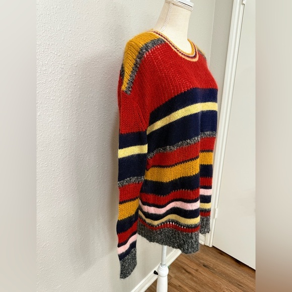 Alexa Chung Sweater Womens Striped Mohair Blend Oversized Long Sleeve Pullover S - Picture 6 of 10